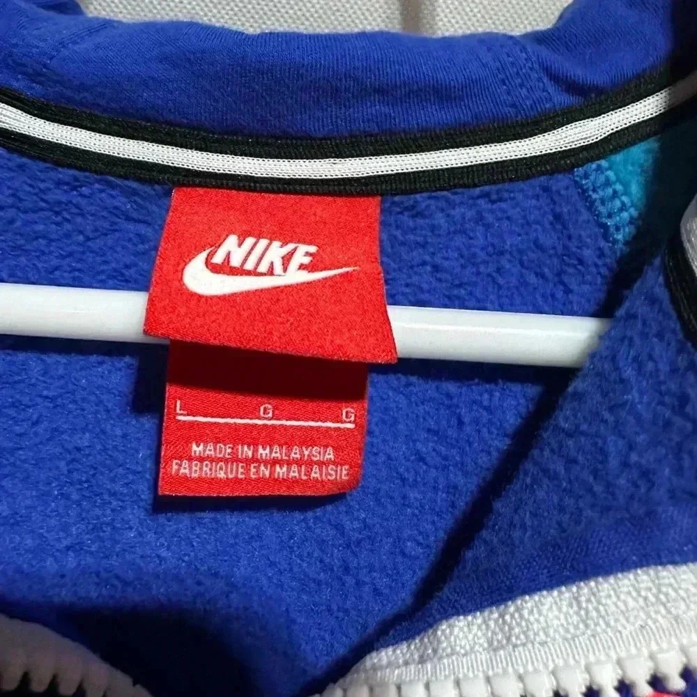 NIKE AIR FULL ZIP COLOR BLOCK HOODIE YOUTH LARGE BLUE SWEATSHIRT LONG SLEEVE